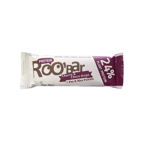 Roo'bar Cherry and Choco Drops Protein Bar 
