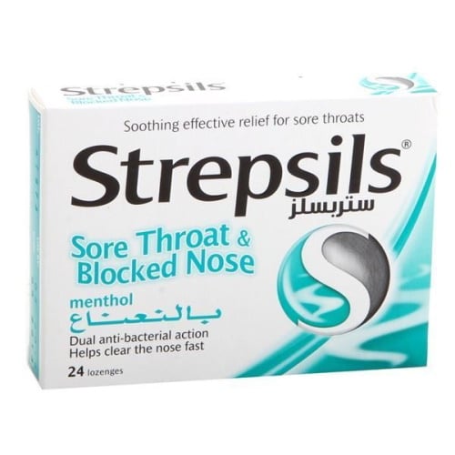 ستربسلز - مينثول - التهاب الحلق وانسداد الأنف 