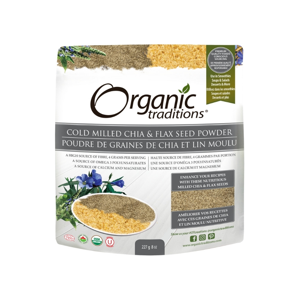 Organic Traditions Cold Milled Chia & Flax Seed Powder 