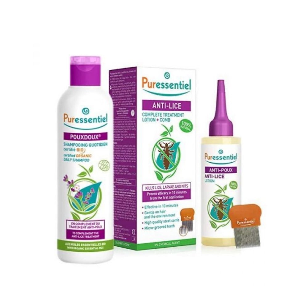Puressentiel Anti-Lice Lotion + Comb + Shampoo Kit 
