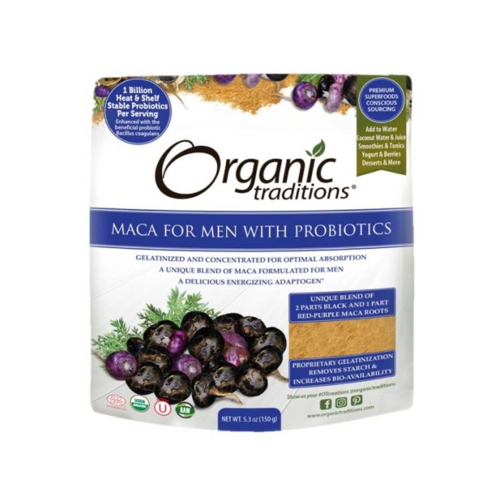 Organic Traditions Maca for Men with Probiotics Powder 