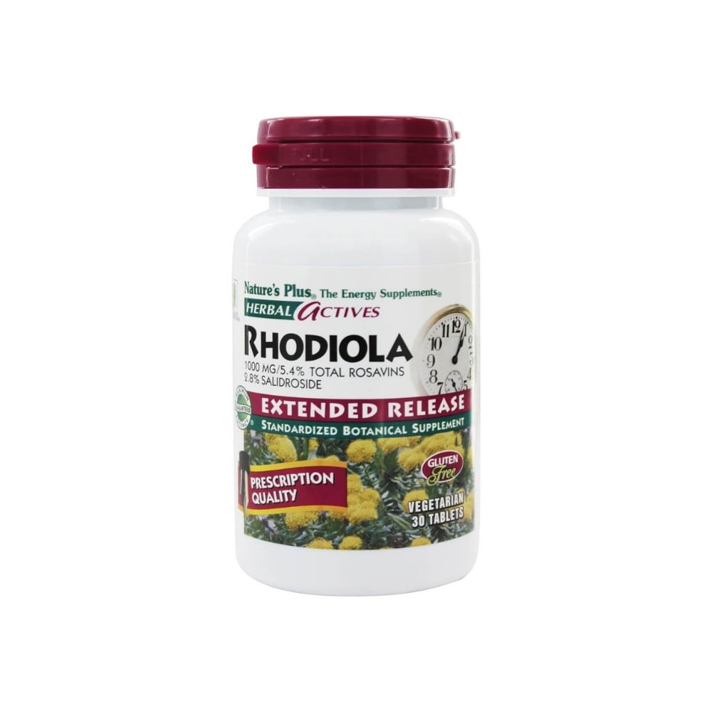 Natures Plus Herbal Actives Rhodiola 1000mg 5.4 Total Rosavins 