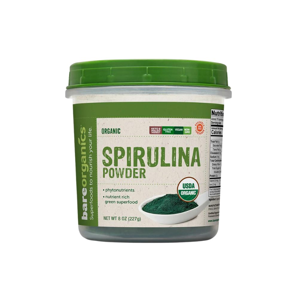 BareOrganics Organic Spirulina Powder 