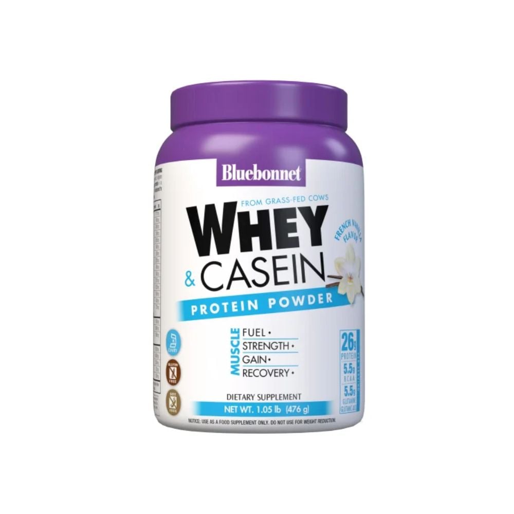 Bluebonnet Whey & Casein Protein Powder - French Vanilla 