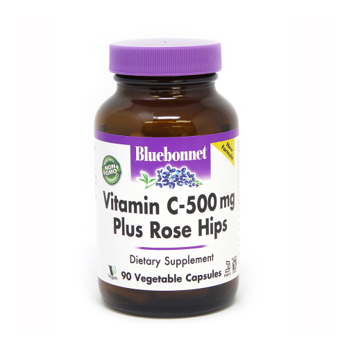 Bluebonnet Vitamin C 500mg Plus Rosehips 