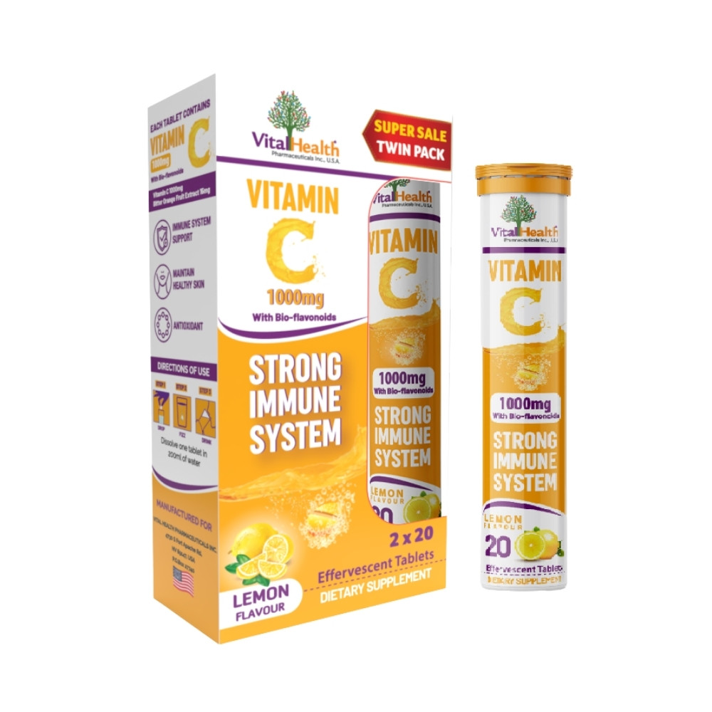 Vital Health Vitamin C with Bio-Flavonoids Lemon Flavour Twin Pack 