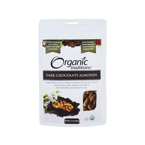 Organic Traditions Dark Chocolate Covered Almonds 