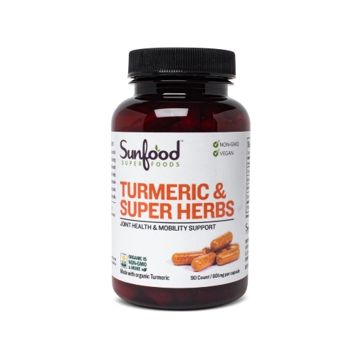 Sunfood Superfoods Turmeric and Super Herbs Capsules 601 mg 