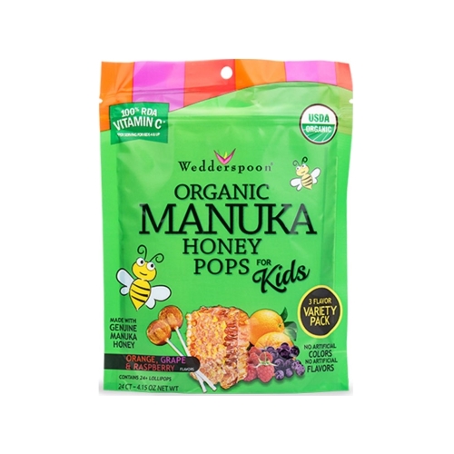 Wedderspoon Organic Manuka Honey Pops Kids - Variety Pack 