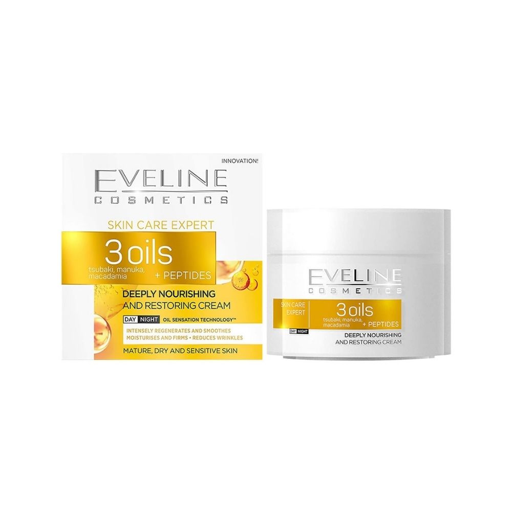 Eveline 3 Oils + Peptides Deeply Nourishing Day-Night Cream 