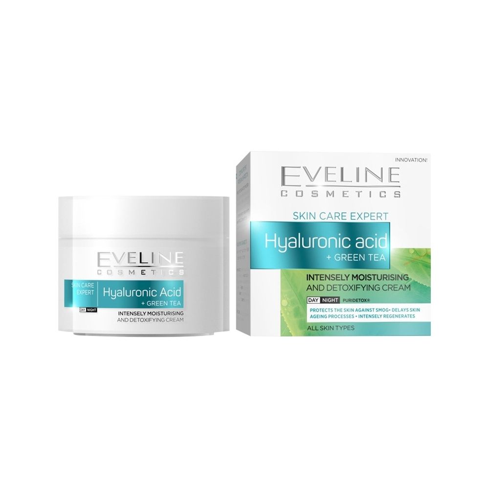 Eveline Hyaluron Acid+Green Tea Intense Moisturizing Day & Night Cream 