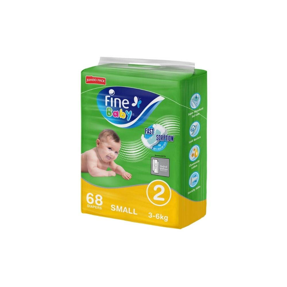 Fine Baby Diapers DoubleLock Technology Size 2 