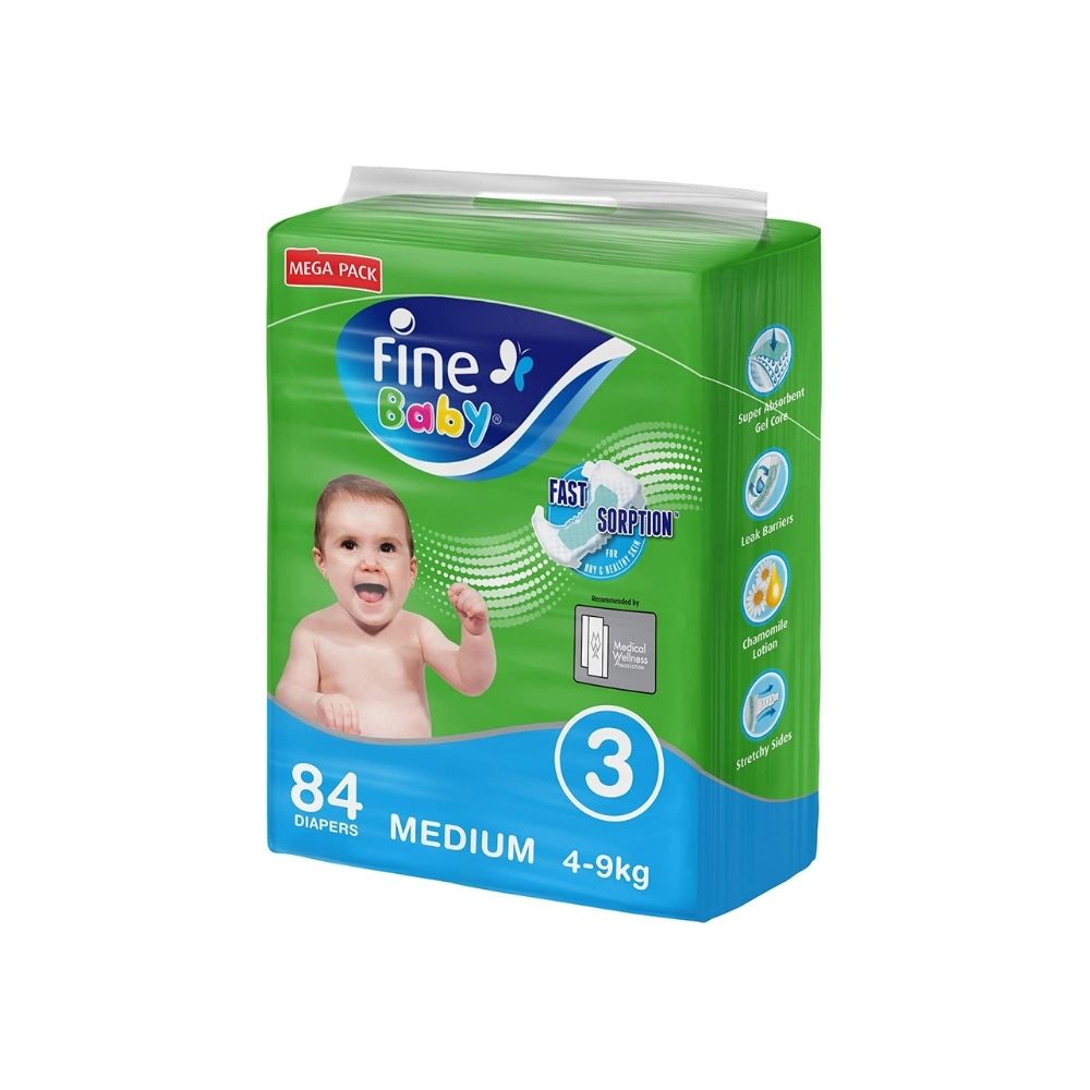 Fine Baby Diapers DoubleLock Technology Size 3 