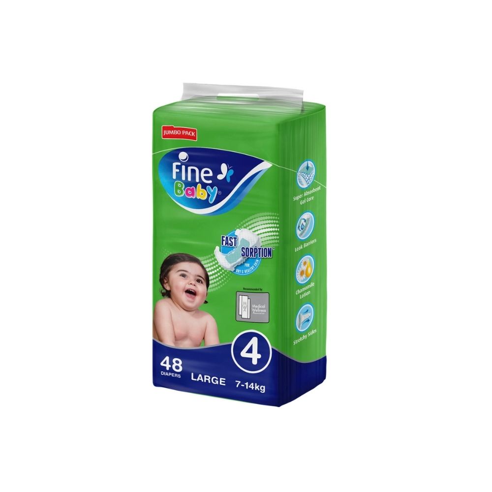 Fine Baby Diapers DoubleLock Technology Size 4 
