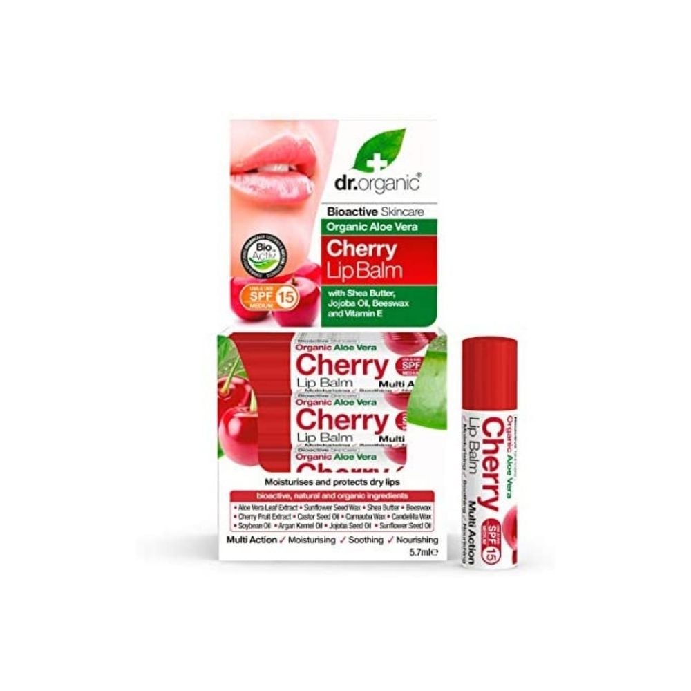 Dr Organic Aloe Vera & Cherry Lip Balm 